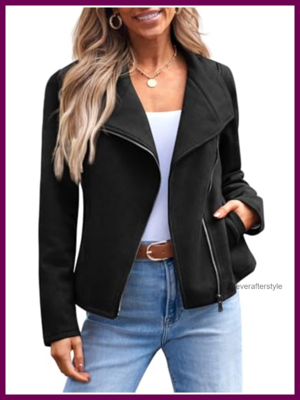 Faux Suede Moto Jacket Lightweight Fall Car Coat
